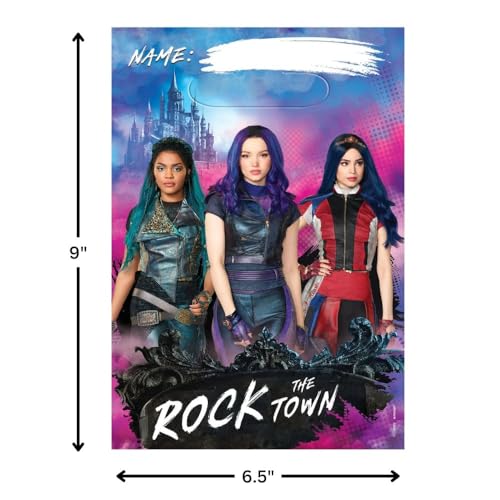 Image of Fun & Adorable Disney Descendants 3 Multicolor Folded Loot Bag - 9 inch x 6.5 inch (Pack of 8) - Great Party Bags For Kids Themed Parties & Events