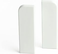 HORI Clips for solid wood core skirting boards, suitable for white foiled skirting boards RAL 9016, accessories for easy installation: clips, outer corners, inner corners, end caps, 16 x 58 mm end