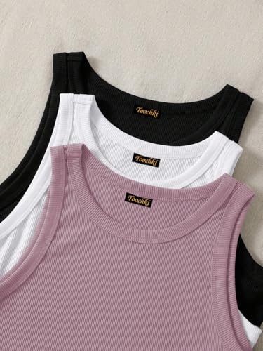 Image of Tops for Women Crop Top for Women's Tank Activewear Tee Sports Western Casual Cotton Camisole Pack of 3 Combo