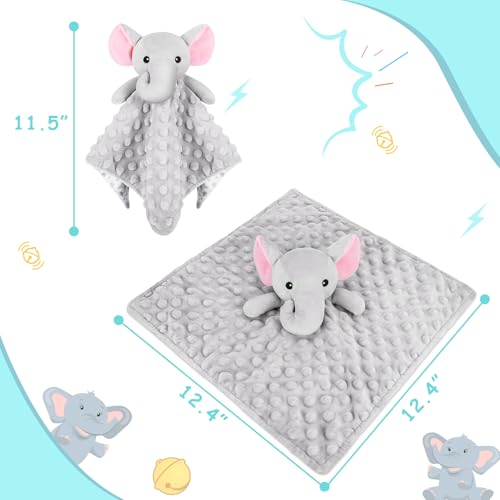 Image of Loveys for Babies,Soft Baby Security Blanket for Newborn Infant Toddler Snuggle Toy Stuffed Animal,Lovey Elephant Security Blankets Gifts Baby Unisex Birthday(Gray Elephant,12.4in)