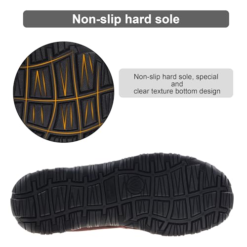 Image of Lulex Mens Moccasin Slippers Size 8-14,Memory Foam House Shoes with Rubber Indoor Outdoor Sole, Machine Washable