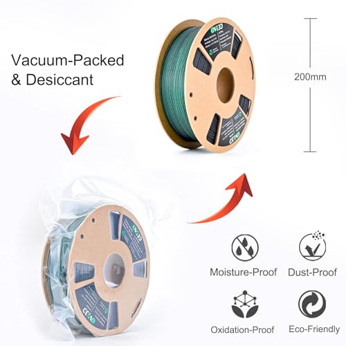 Image of OVV3D Dual Color PLA Filament 1.75mm, Black Green Matte PLA 3D Printer Filament, Multi Color Change 3D Printing Filament for Most FDM 3D Printer, 1kg Spool