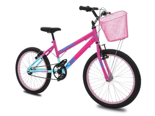 Bicicleta Infantil Feminina Aro 20 KOG com Cestinha,Azul Degrade Rosa