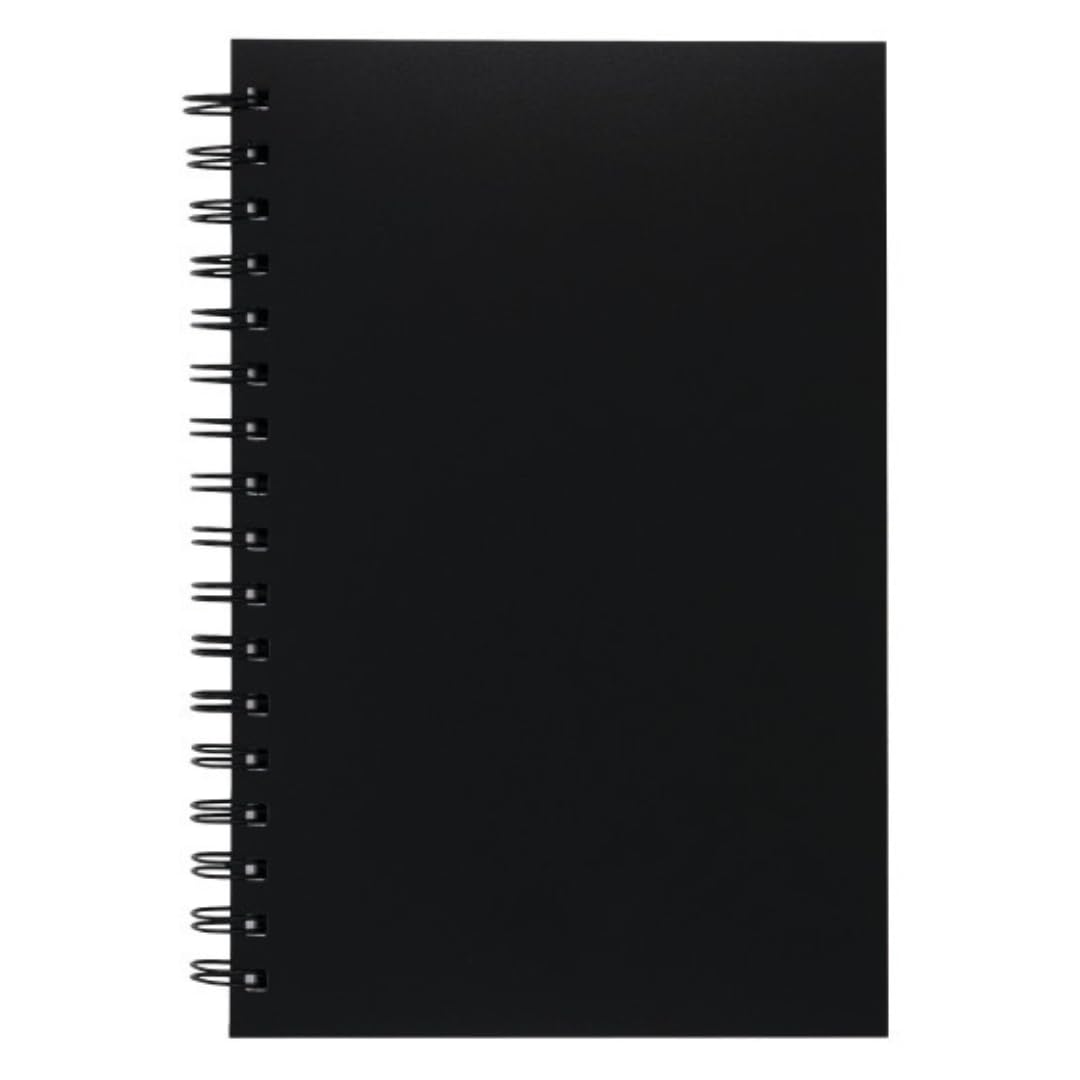 UCREATE Quaderno per schizzi con copertina in polietilene, peso massimo 31,8 kg, rilegatura a spirale laterale, 15,2 x 22,9 cm, nero, 75 fogli/quaderno per schizzi, custodia da 12, 900 fogli in totale