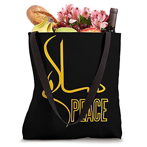 Bolso tipo tote con caligrafía árabe y diseño islámico de la paz miniatura 4