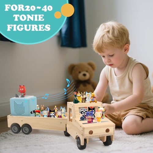 Image of Truck for Tonies Box 1 /2 Organizer Shelf Storage, Wooden Bus Magnetic Storage Holder for Toniebox Player Tonies Figures Characters for Children, Display Collection 20~30 Tonie Box Characters