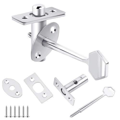 Ctyjia Door Security Rack Bolt, Mortice Door Bolt with Star Key, Anti-Theft Door Lock Bolt, Stainless Steel Door Bolts