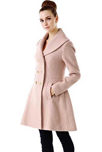 Bgsd Women Wool Shawl Collar Walking Coat Blush Pink Small #TOP1