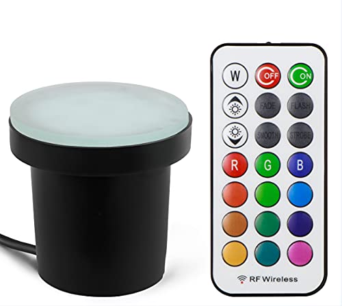 6W RGB underground lamp, 12V low voltage well light, remote control dimming, suitable for sidewalk, courtyard road lighting, green landscape lighting and some indoor lighting.