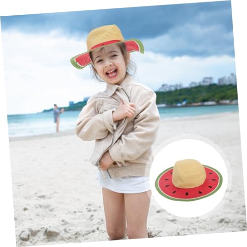 GALPADA Boys and Girls Wide Brim Straw Sun Hat for Outdoor Fun Lightweight Breathable Chin Strap for for Beach Playtime Multi3