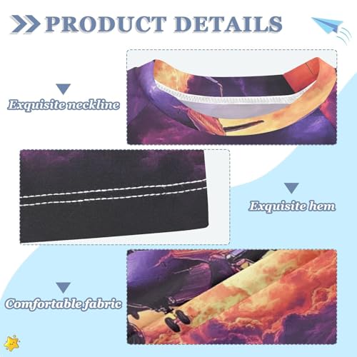 Boys Swing Shirts Aircraft Lightning Tornado Flying Rashguard Short Sleeve Kids T-Shirts Sun UPF 50+3