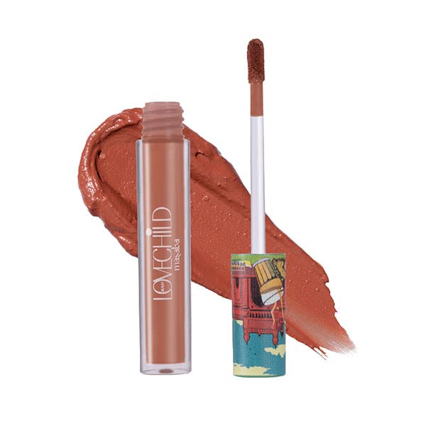 LoveChild Masaba Mamma mia! Lush-Matte Lip Crème - Masala Chai (Nude Brown) Lush Matte Finish, Intense Hydration, Long Lasting, 3ml-image-2