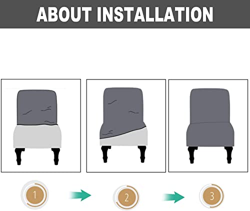 Sonnach Printed Armless Accent Chair Cover, Stretch Armless Chair Slipcovers For Accent Chair, Single Sofa Chair Covers Furniture Protector Covers Removable Washable For Home Hotel #TOP6