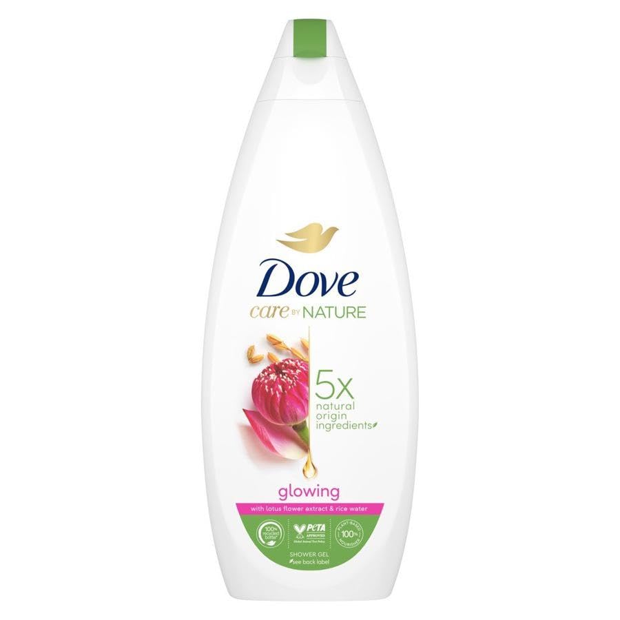 Dove Glowing żel pod prysznic 12 szt. - z kwiatem lotosu i wodą ryżową - 600 ml