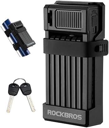 ROCKBROS Anti-Theft Folding Bike Lock,Bold Diameter 0.7cm,High-Strength ABS Material,Portable Folding Key Lock Bicycle Motorcycle Electric Vehicle