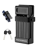 ROCKBROS Anti-Theft Folding Bike Lock,Bold Diameter 0.7cm,High-Strength ABS Material,Portable Folding Key Lock Bicycle Motorcycle Electric Vehicle