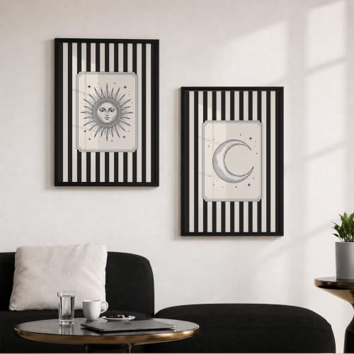 Image of Suneree Modern Wall Art Frame Set of 2 | Premium Minimalist Aesthetic Decor for Living Room, Bedroom & Office (Art 18, 13x19 Inches)
