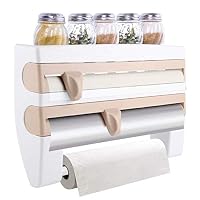ELECTROHOGAR Distributeur Papier Aluminium et Film, Porte-Rouleau et Organisateur d'épices | Meuble à 4 fonctions | Design du Bois