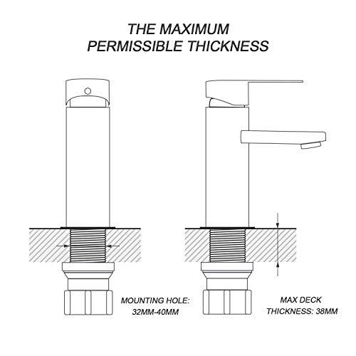 SkyGenius Single Hole Bathroom Faucet, Stainless Steel Bathroom Faucet Brushed Nickel