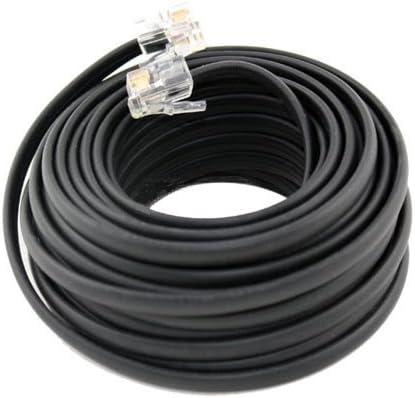 Wideskall 50 Feet RJ-11 Modular Connector 4 Conductor Cable Telephone Cord (B.