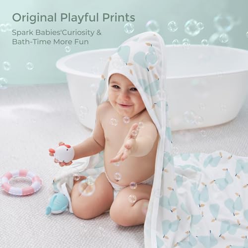 Image of Momcozy Baby Towel with Hooded - Ultra Soft & Absorbent Large Bath Towel Set for Comfort & Gentle on Baby's Skin - Shower Gift & Bath Essential & Baby Registry Search for Newborn,Infant,Toddler,Kids