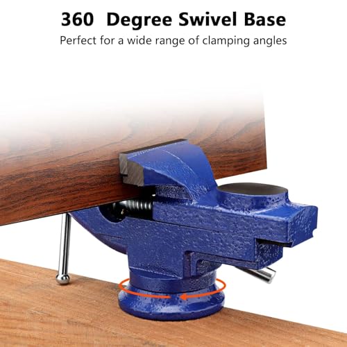 CROWNSHOP Bench Vice 360° Swivel Base Vices forWorkbench Portable Universal Workshop Clamp Adjustable Mini Table Bench Vice Clamp for Workshop Factory (65mm) 6 CROWNSHOP Bench Vice 360° Swivel Base Vices forWorkbench Portable Universal Workshop Clamp Adjustable Mini Table Bench Vice Clamp for Workshop Factory (65mm) - Image 6