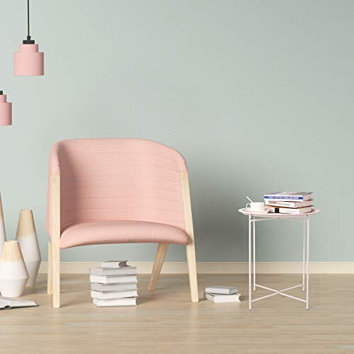 Hollyhome Folding Tray Metal Side Table, Sofa Table Small Round End Tables, Anti-Rust And Waterproof Outdoor Or Indoor Snack Table, Accent Coffee Table,（H） 20.28" X（D） 18.11", Frosted White #TOP4