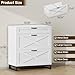 Halitaa File Cabinet 3 Drawers Lateral File Cabinet for Letter/Legal/A4 Size Hanging Files, Large Wood File Storage Cabinets Printer Stand for Home Office, White and Black