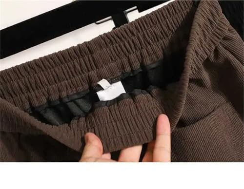 Women Fall Winter Plus Size Plus Size A- Line Mini Skirt Slimming Belly Covering Asymmetrical Skirt Coffee XL4