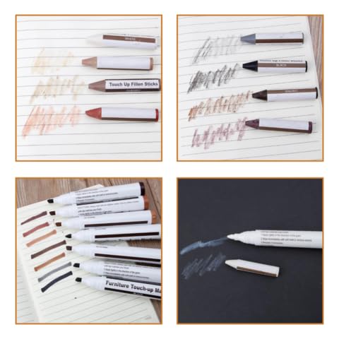 Kit De Marcadores De Madeira Para Reparos de Móveis, Pisos, Tábuas Conjunto Com 8 Cores De Caneta, 8