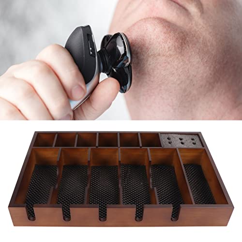 Bandeja para maquinilla antideslizante grande de madera compuesta resistente 4
