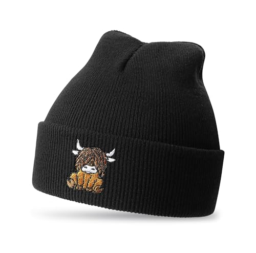 Jeasona Highland Cow Gifts for Women Beanie Scottish Hyland Cow Gifts for Women Funny Cute
