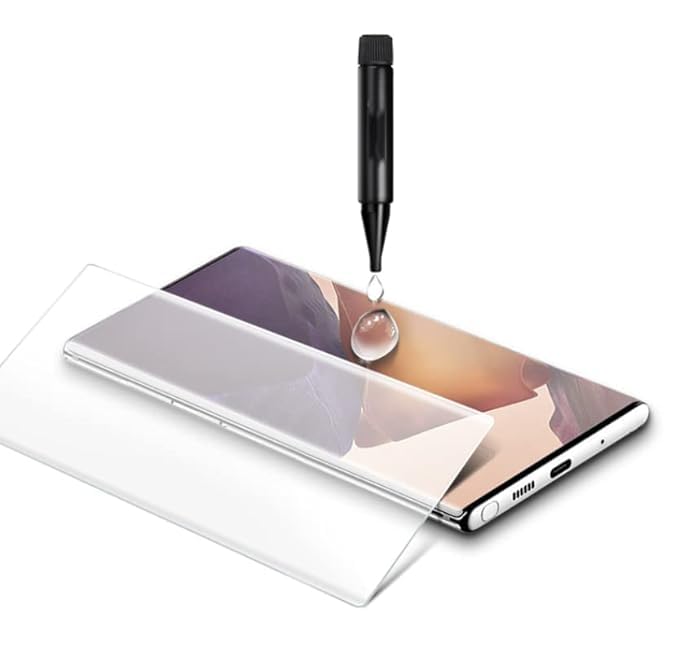 Image of Premium Tempered Glass Design for Samsung Galaxy S21 Plus Advanced Border Less Full Edge to Edge 3D Curved UV Screen Protector and Easy Installation Kit (Pack of 1) asy Installation Kit