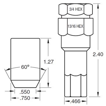 Chrome Tuner Acorn 14x2.0 Lug Nut Kit 24 Pc Set with Key : Amazon