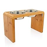 Large Elevated Dog & Pet Feeder - Double Bowl Raised Food and Water Stand