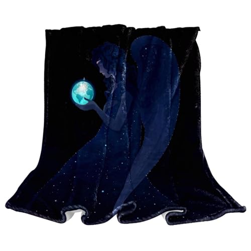 Couverture microfibre chaude et douce Ange de la Terre 150x100cm jeté isolant