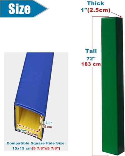 Square Basketball Pole Pad - Fits 5x5, 6x6, 7x7 Poles, All-Weather PVC Padding, EPE Foam Collision Protection for Safe Basketball Play, Durable & Impact-Resistant.