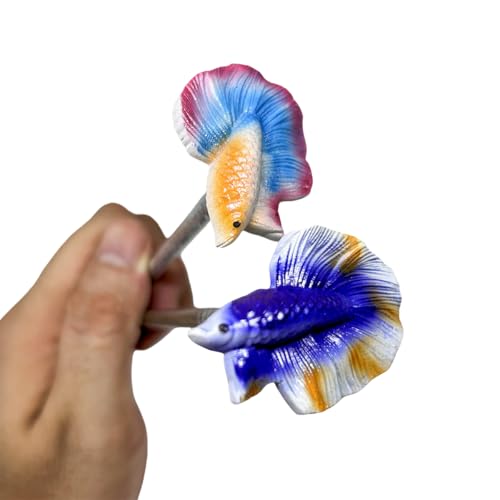 Image of Interactive Betta Fish Flare Stick Toy for Tanks - Simulated Betta Training Teasing Toy for Color Grow and Good Behavior