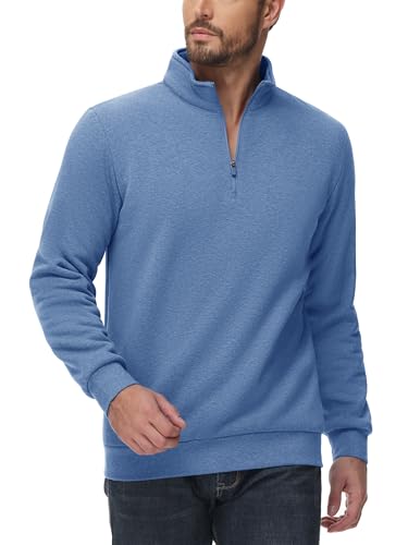 TACVASEN Mens Quarter Zip Pullover Sherpa Lined Sweatshirt Men Fleece Sweater Cotton Winter Warm Heavyweight Long Sleeve2