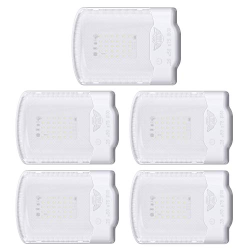 Leisure LED RV LED Ceiling Single Dome Light Fixture with Built in Dimmer Interior Lighting for RV/Trailer/Camper/Boat 12V Natural White 4000-4500K 325LM (Touch Dim Natural White 4000-4500K, 5-Pack)