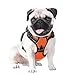 PHOEPET No Pull Dog Harness Medium Reflective Front Clip Vest with Handle,Adjustable 2 Metal Rings 3 Buckles,[Easy to Put on & Take Off](M, Orange)