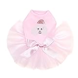 Poodle Face with Santa Hat - Bling Rhinestone Christmas Dog Tutu Dress, M Pink