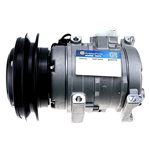 FridayParts Air Conditioner Unit Compressor 20Y-810-1260 Compatible for Komatsu Excavator PC200LC-8 PC200-8M0 PC210LC-10 PC88MR-8 PW98MR-8 PW118MR-8 PC118MR-8 Dump Truck HM300-3 Replacement by FP FRIDAYPARTS - Image 2