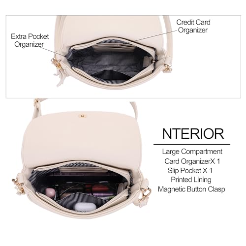 Image of EVVE Small Crossbody Bags for Women Trendy Flap Saddle Purses with Tassel Vegan leather Shoulder bag