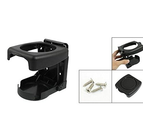 Portavasos plegable plástico para carro negro miniatura 2