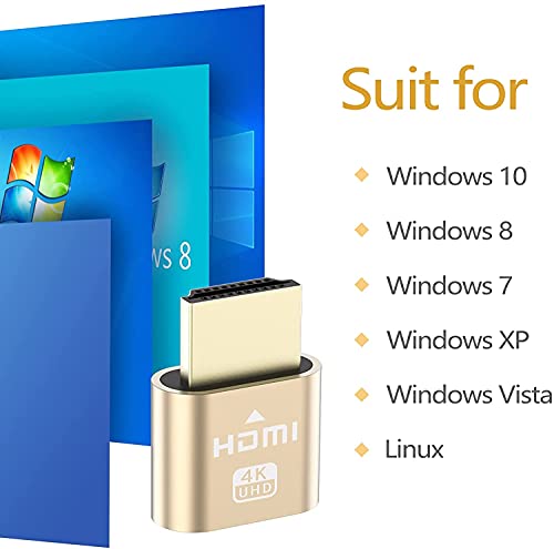 Image of SPIN CART HDMI 4K Dummy Plug, High Resolution Headless Virtual Monitor Display Adapter, Supports up to 3840x2160@60Hz (Pack of 1)