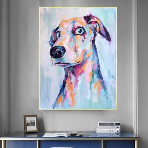 Peinture abstraite d'animaux mignons et affiches sur toile de chien modernes pour décoration