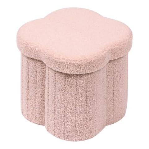 Bonlife Pink Flower Storage Ottoman Box Cover
