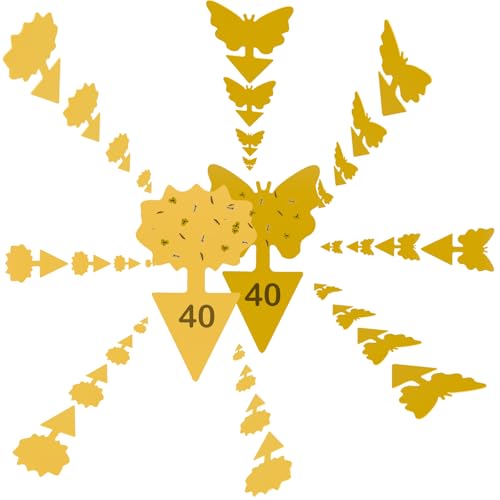 4Piggie Gelbsticker gegen Trauermücken [30Stück] – Klebrige Insektenfallen für Innen & Außen – Ungiftig, Geruchlos – Doppelseitig – Schmetterling & Sonnenblume