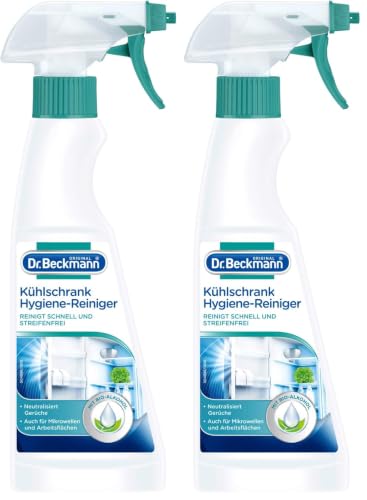 Dr. Beckmann Limpiador higiénico para frigorífico, limpia y neutraliza los olores, con alcohol orgánico, 1 x 250 ml (Paquete de 2)